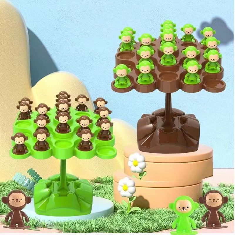 Board Game Quarto - Monkey Balance Tree Focus Balanstraining Kinderspeelgoed
