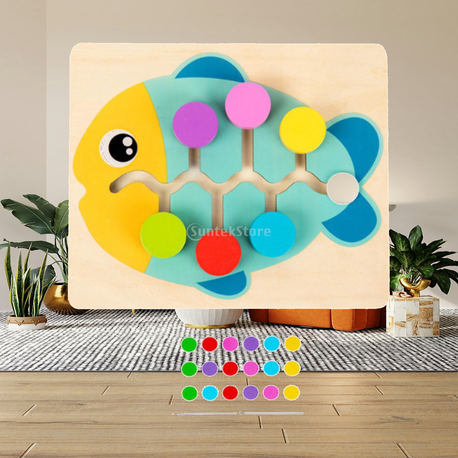 Houten kleurmatching schuifpuz - Board Game Strategi recensie en prijs